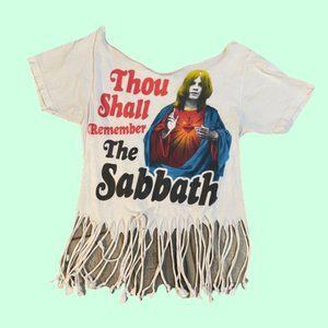 Black Sabbath Fringe Crop Top